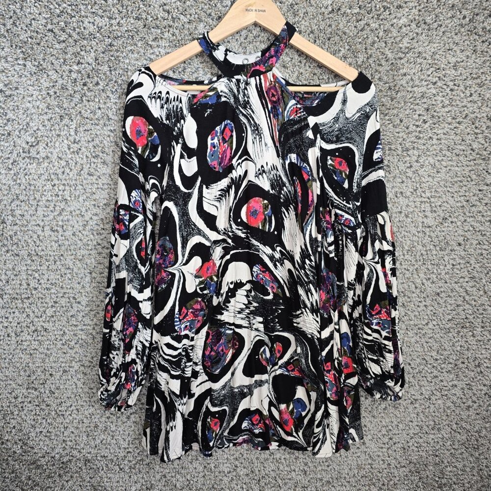 Free People Dress‎ Womens Small Drift Away Tunic Cold Shoulder Casual Mini